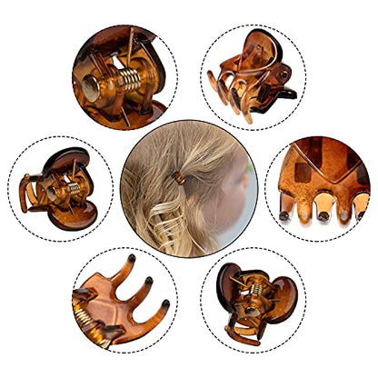 YOHAMA 36 PCS Brown Mini Hair Claw Clips Great for Design Kids and Adult Hairstyles Decoration Buns, Pining Bangs Strong Grip Multifunction Clamp Clips. | Multifunction Durable Small Hair Clips, Women Girl Fixed Messy Bun, Design Hairstyles, Non-Pulling o