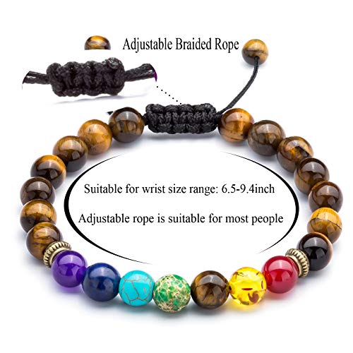 Men Women 8mm Lava Rock Beads Chakra Bracelet - color: set5