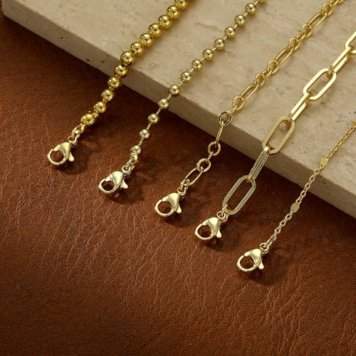 Dainty Bracelet for Women 14K Gold Plated Cross Pearl CZ Leaf Bracelets Set Gold Layering Bracelets Everyday Jewelry - color: 5 Layer Beaded Set -GD