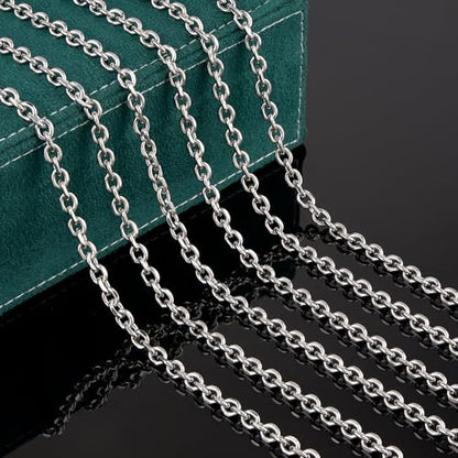 UMAOKANG Stainless Steel Jewelry Making Chain Roll Chunky Cable Chains | 5 Meters Silver Permanent Jewelry Chain Men and Women Necklace DIY Chain with Jump Rings and Lobster Clasps - color: 1.6 Silver Cable