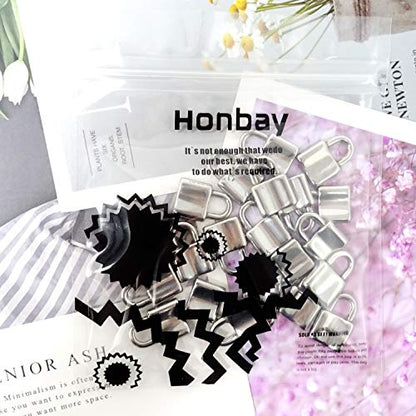 Honbay 20PCS Stainless Steel Silver Lock Pendants Charms for Necklace Bracelet Jewelry Keychain Making