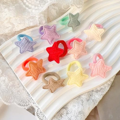 Toddler Hair Ties,30pcs Cartoon Bow,Star,Heart,Crowns Shaped with 0.78inch Rubber Band for Girls Baby,Elastic No Damage Hairs Tiny Hair Sruchies (hair tie) - color: hair tie