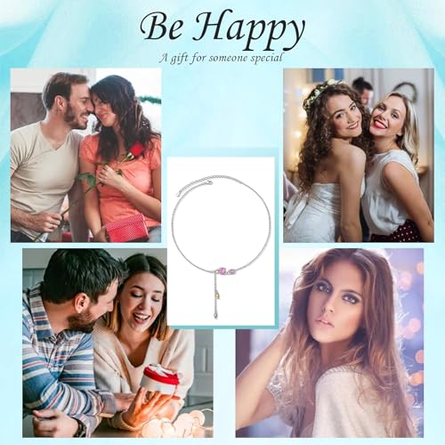 Ladytree S925 Sterling Silver Dainty Simple Choker Necklace,Rolo Chain,Adjustable 13 inches to 16 inches - style: 15_Rose Choker