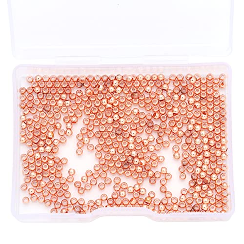 Rose Gold Plated Round Spacer Beads 2.5mm 500pcs for Jewelry Making Findings Non Tarnish - color: Rose Gold, size: 2.5mm