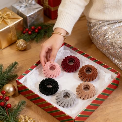 6Pcs Birds Nest Hair Clip Set for Women, Velvet Bird Nest Hair Clip Expandable Ponytail Holder, Lazy Bun Maker Hair Clips, Non Slip Bird Nest Plate Hairpins for Thick Thin Hair - color: 6 Multicolor