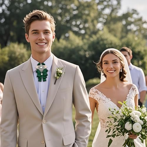 Big Rhinestone Bow Ties，Bowtie Pre-Tied Bowties Men Women | Suit for tuxedo party wedding - color: Green