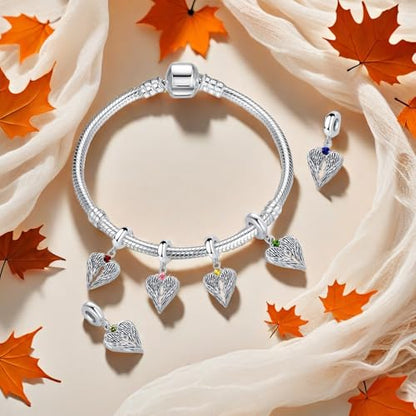 12 Birthstone Guardian Angel Wing Dangle Charm for Pandora Bracelet Women Present - style: Angel wing-Nov Birthstone