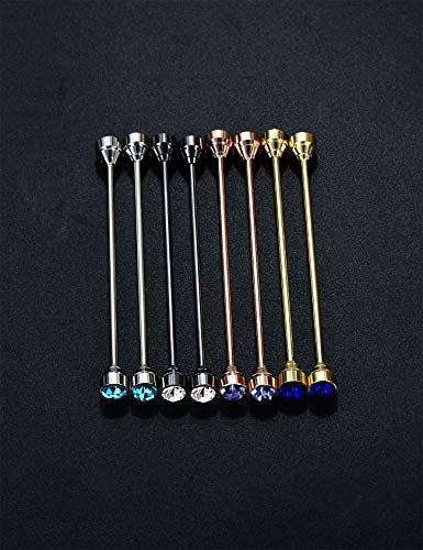8PCS Men's Crystal Collar Bar Necktie Clasp Lapel Stick Brooch Shirt Collar Stay Cravat Tie Pin Stud Bar Clips Silver Gold Black Rose - color: Gold Silver Black Rose