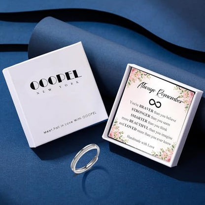 OOOPEL Sterling Silver Adjustable Ring S925 Silver Rings for Women Cubic Zirconia Twist Love Knot Dainty Ring Silver Minimalist Open Finger Rings Silver Thumb Sterling Silver Ring - color: silver-A