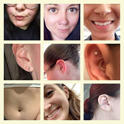 FUNLMO 316L Surgical Steel Hinged Segment Nose Ring Hoop for Nose Septum Cartilage Helix Tragus Conch Rook Daith Lobe Lip Piercings 1 Pc - color: Black