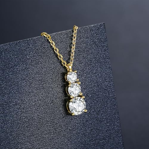 SBLING Platinum-Plated or 18K Gold Plated Cubic Zirconia Pendant Necklace for Women - color: 18K Gold Plated