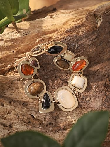 Geometric Metal Stone Bracelets, Trendy Personality Jewelry for Women - style: Bracelet R17-001