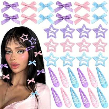 36 Pack Candy Color Matte No Trace BB Hair Clips, Non Slip Bangs Side Hair Barrettes, Women Back Head Hair Accessories Set (Hairpins 36Pcs-E)