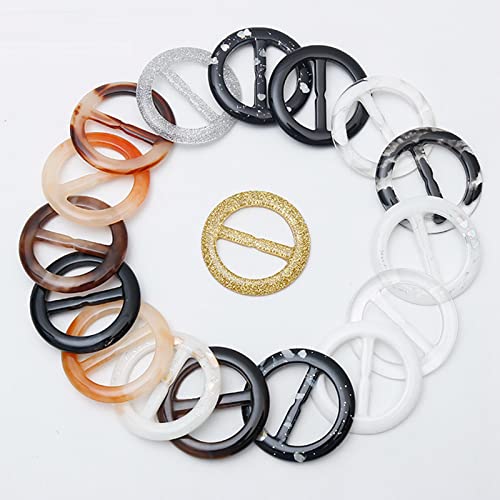 AEGYPIUS Scarf Ring, 10 Pcs Resin Scarf Rings for Women Fashion Round Shirt Clips for Women, Scarf Buckle Scarf Ring Clip Silk Neckerchief Clasp Clothing Wrap Fasten Holder for Lady Girls