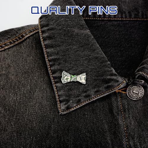 Enamel Pins, Cute Pins for Backpacks, Hat Pins, Novelty Brooch Pins, Backpack Pins, Lapel Pins for Men, Women, Girls, Boys. For Lanyard, Bags, Hats, Caps, Clothing - color: Dollar Bow Tie