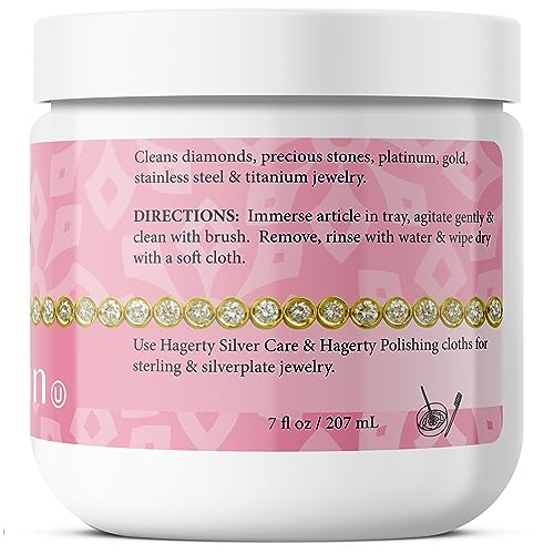 Hagerty Jewelry Cleaner - Professional Jewelry Cleaning for Diamonds, Gold, Platinum, Precious Stones and More - Kosher Certified Jewelry Cleaning Kit Includes Dipping Basket and Brush, 7 Oz. - size: 7 Ounce (Pack of 1)