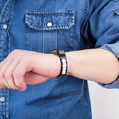 Compatible with Alta Bands Metal, Special Edition Replacement for Alta HR Stainless Steel Bands Adjustable Accessory Wristband Small Large for Alta Bracelet Women Men - color: C1-Black-White