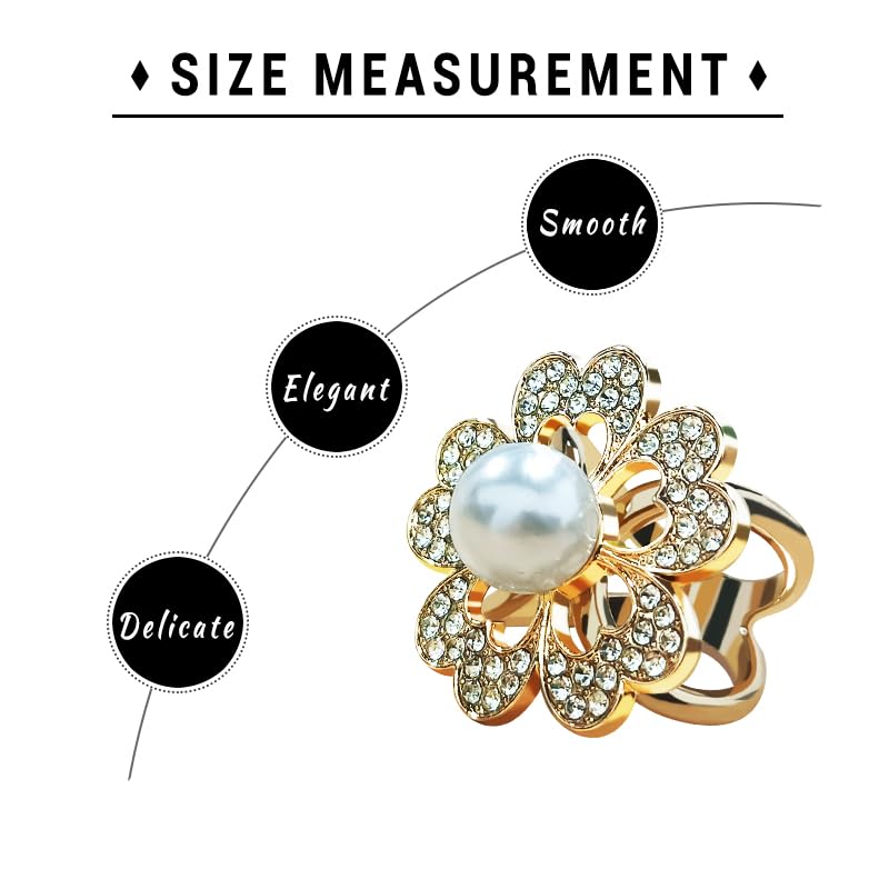 3pcs Elegant Rhinestone Daisy FLowers Scarf ring Buckle for Lady Heart Crystal Rhinestone Scarves Clip Buckle for women - color: Scarf clip M-3PCS