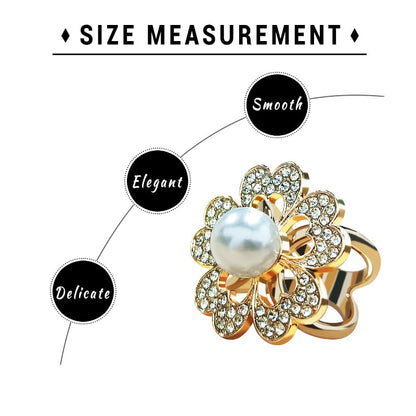 3pcs Elegant Rhinestone Daisy FLowers Scarf ring Buckle for Lady Heart Crystal Rhinestone Scarves Clip Buckle for women - color: Scarf clip M-3PCS