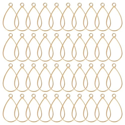 Oubaka Open Bezels for Resin,50pcs Open Bezel Pendants Opens Frame Pendant Hollow Frame Pendants Resin Craft Bezels for Resins Casting,Necklaces Earrings Making Supplies(K Gold,Teardrop) - color: K Gold;Teardrop