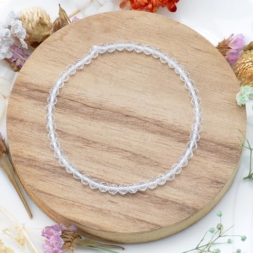 MASSIVE BEADS Natural Genuine Gemstone Beads Healing Crystal Chakra Reiki Jewelry Faceted Round Beads Bracelets 3mm - color: Clear Quartz