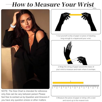 YMBYCM Gold Chunky Bangle Bracelets for Women | Trendy Wide Chunky Cuff Bracelets Wrap Bracelet Fashion Jewelry Accessories - color: C-G3