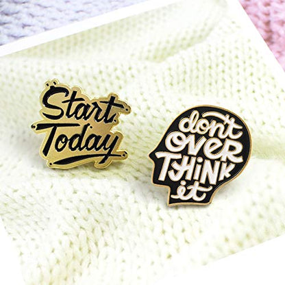 Premium Handmade Enamel Lapel Pin Brooch Badge - color: Don't Over Think It, size: 1 Pin