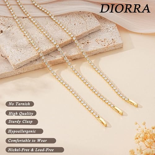 3mm/4mm Cubic Zirconia Classic Tennis Bracelet 14K Gold Plated/Silver Bracelets for Women Size 6.5-7.5 Inch - color: 3mm Gold Tennis, size: 19.5cm/7.5IN