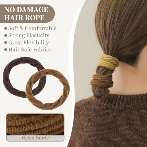 QIUTIMIY 10 Pcs No Damage Hair Ties Thick Hair Elastic Rubber Bands Hair Accessories Scrunchies Seamless for Women - color: Style 11