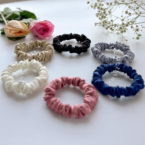 SILVR BEAR Luxury Satin Scrunchies, Satin Hair Ties for Thick, Thin & Curly Hair, Scrunchies for Women, Girls & Men Softer than Silk Hair Ties (Classic Skinny) - color: Classic Skinny