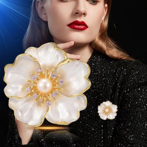 SYWDUDUCLT Fashion Elegant Brooches for Women Brooch, Suitable For Party And Daily Wear On Many Occasions - style: Camellia-L