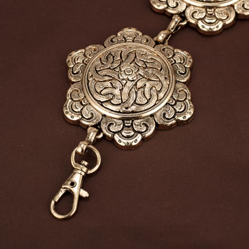 ILuvatar Western Metal Concho Belt for Women Cowgirl Waist Chain for Women Dress Pants Adjustable - color: Gold-t49