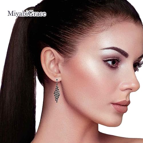 Dangle Silver Invisible Clip On Earrings for Women Not Pierced Gold Crystal Rhinestone Comfortable Hoop Fringe Long Chain Clip On Earrings - color: Diamond Silver