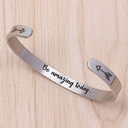 Btysun Bracelets for Women Mothers Day Bracelet Gifts from Daughter Inspirational Gifts for Women Graduation Gifts for Her Motivational Birthday Cuff Bangle Friendship Personalized Mantra Jewelry… - style: Be amazing today