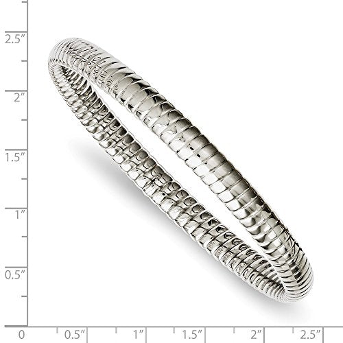 Stainless Steel Textured Hollow Slip-on Bangle