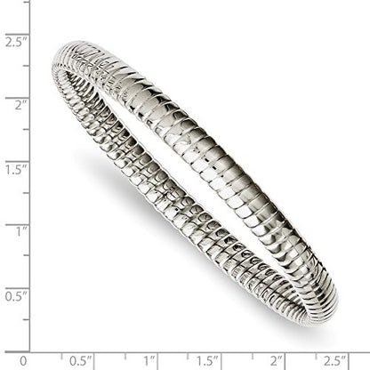 Stainless Steel Textured Hollow Slip-on Bangle