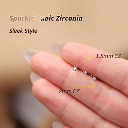 316 Stainless Steel 20G Nose Rings for Women L Shaped Nose Studs Cork Screw | 6/9/10Pcs Nostril Piercing Jewelry, 1.5/2/3mm, 5A CZ Stones , 14K Gold Plated/Silver/Black/Rose Gold Plated