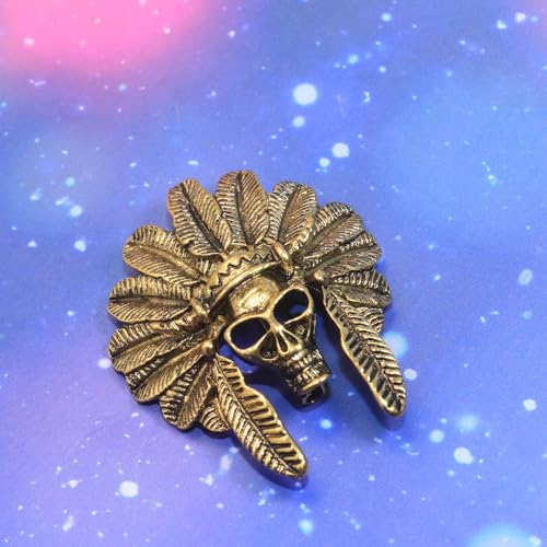 HETICA Vintage Animal Dragon Skull Wolf Crown Lion Brooch for Men Women Suit Tie Dress Lapel Pin Fashion Jewelry - style: Vintage Gold Skull Indian Head