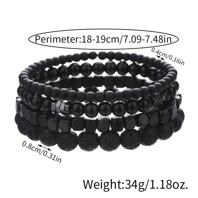 Vintage Stackable Bead Bracelet Set For Men Women Handmade Bohemian Style Multilayer Adjustable Elastic Bead Bracelet Fashion Punk Jewerly Gift - style: Style 3