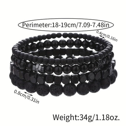 Vintage Stackable Bead Bracelet Set For Men Women Handmade Bohemian Style Multilayer Adjustable Elastic Bead Bracelet Fashion Punk Jewerly Gift - style: Style 3