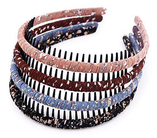 STHUAHE4PC Multicolor Protection Resin Teeth Comb Hair Hoop Hairband Headband Hair Accessories for female by Beauty hair (4 Colors) - color: 4 Colors