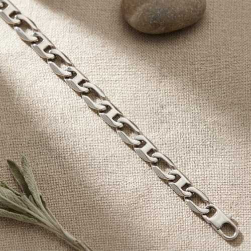 The Men's Jewelry Store (Unisex Jewelry) Stainless Steel 12mm Maritime Anchor Chain Necklace, 24"