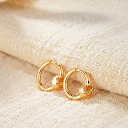 LOYATA Gold Huggie Hoop Earrings 14K Gold Plated Dainty Small Simple Hypoallergenic Jewelry Gift for Women - style: ED297