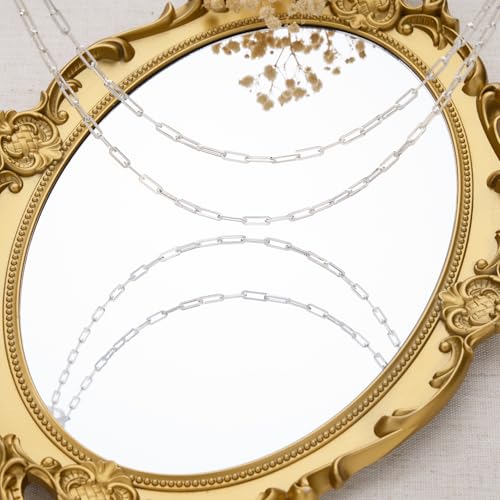 GTVOODX Silver Plated Chunky Paperclip Chain Roll for Women Jewelry Making | 4 Meters Stainless Steel Handmade Paper Clip Chains Spool Bulk for Bracelet Necklace Crafts with Lobster Clasps Jump Rings - color: Silver Thick Paperclip Chains