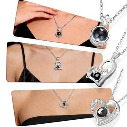 Personalized Picture Necklace Custom Projection Necklace With Photo Inside | Picture Charm Necklace Photo Gifts For Women Her Mom Wife Girlfriend On Valentines Mothers Day Christmas Anniversary Romantic - color: Pendant 4