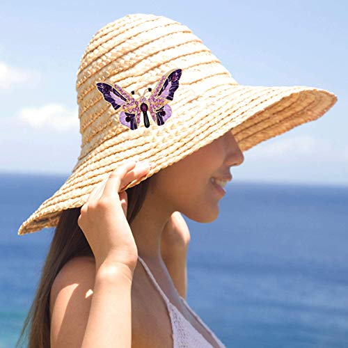 seven wolves Brooches for Women Austria Crystal Brooch Pins Rhinestones Brooches Daily Wearing Breastpin with Boxes - color: Purple 2