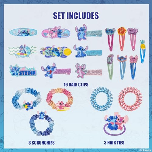 Stitch Hair Accessories Set with Hair Clips, Bows & Scrunchies - color: Disney Stitch