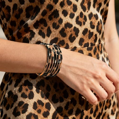 Wrapped Bracelets for Women,Leather Boho Bracelets for Women - color: Leopardprint-Beige