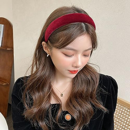 Christmas Velvet Headbands for Women Head Bands Diademas Para Mujer De Moda Hairbands for Women Girls Red an Green Holiday No Slip Headband Cute Hairbands Hair Accessories - color: Pack-C