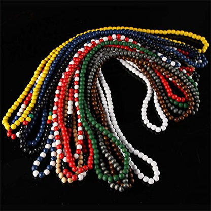 Natural Wood Bead Necklace 8MM Wooden Beaded Chunky Strand Necklaces Handmade Africa Wooden Chain for Women Men Jewelry - color: khaki
